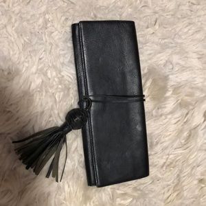 Banana republic black leather clutch